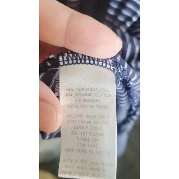 Toad&Co Striped Sleeveless Midi Dress‎ Women's Medium Blue White Eco Sustainable - Picture 6 of 6